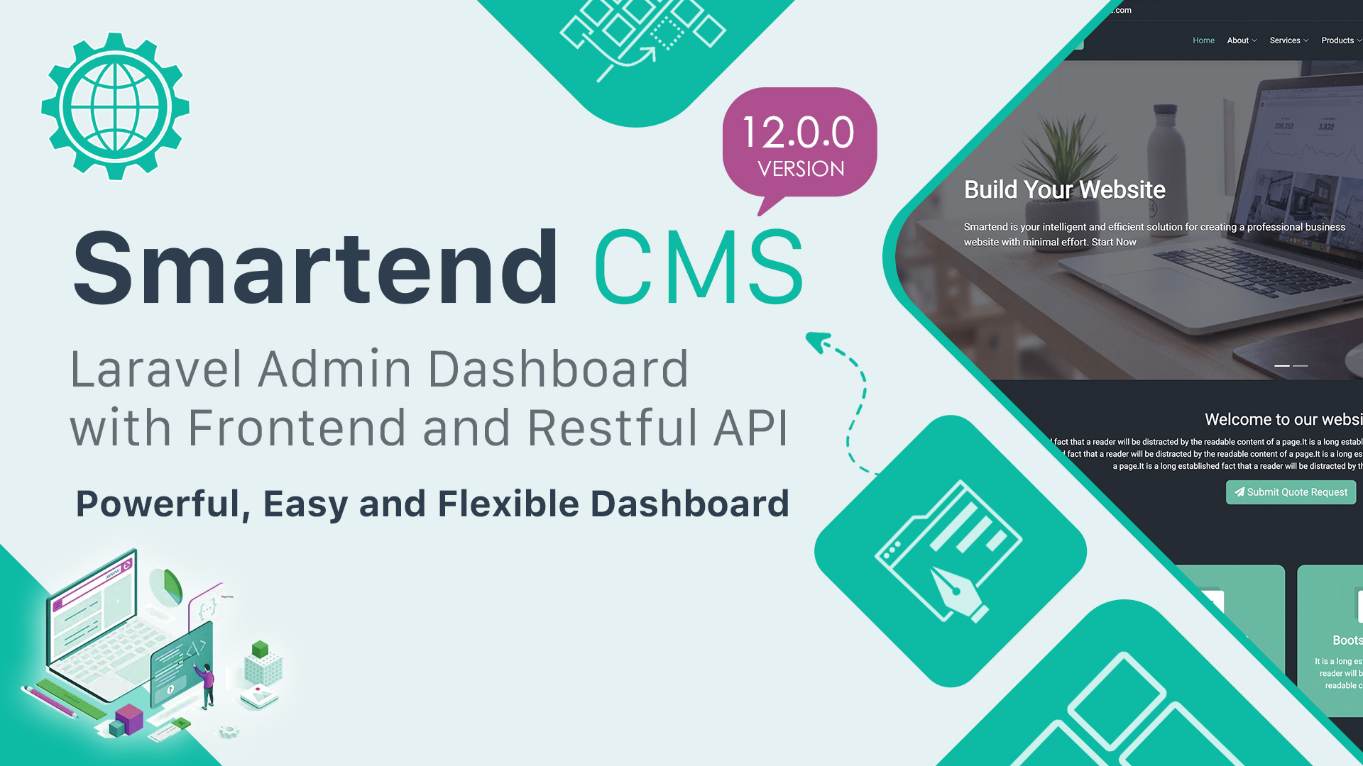 SmartEnd CMS - Laravel Admin Dashboard with Frontend and Restful API