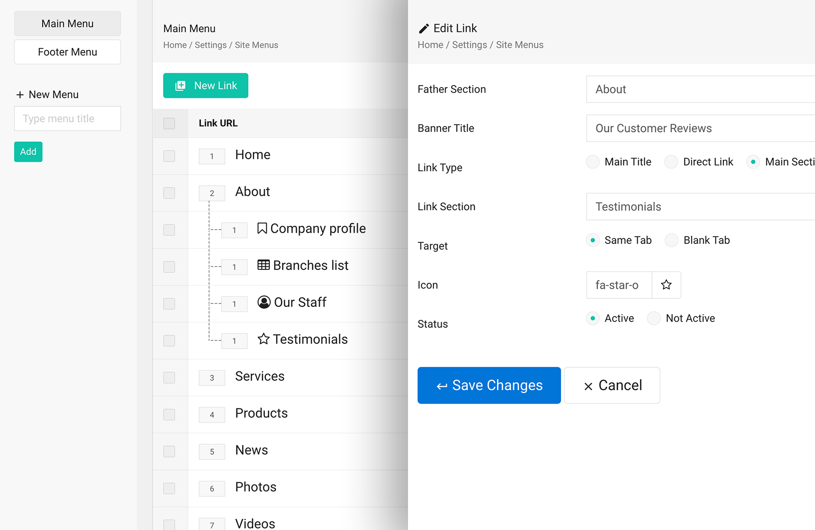 Navigation Menus, Dropdowns and Submenus